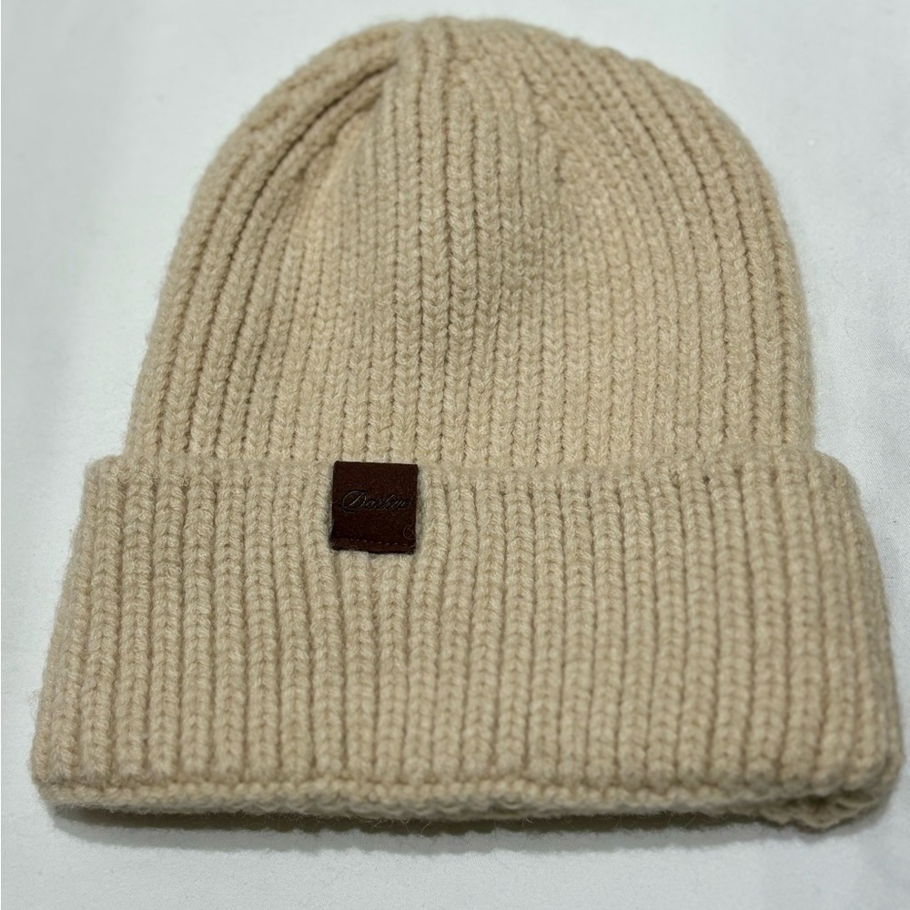 Darlene Beige Knit  Thick Wool Beanie